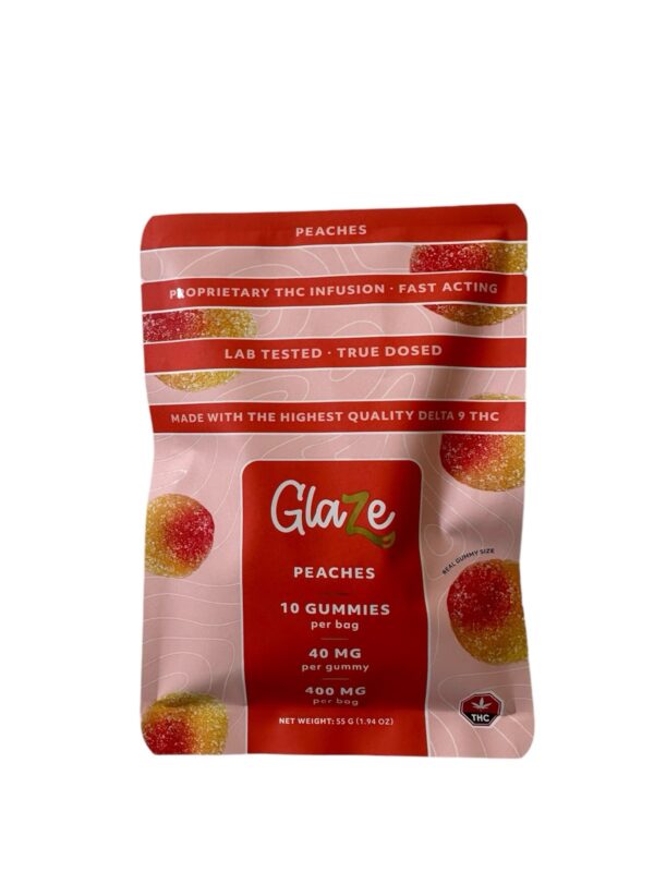 Glaze THC Sour Gummy Edibles – 5 Fruit Flavors 400mg THC (10pcs x 40mg) - Image 2