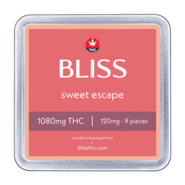 Bliss Sweet Escape THC Cannabis Infused Gummies Edibles 1080mg THC (9pcs x 120mg) - Image 2