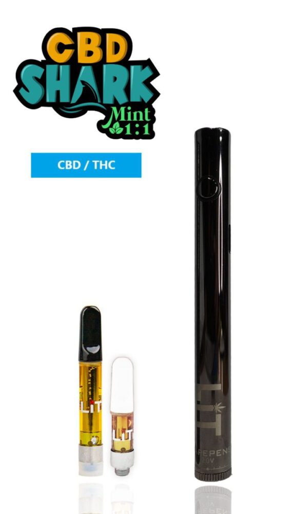 LiT CBD Shark 1:1 Mint (1:1 CBD to THC) Vape Pen Kit (Hybrid)