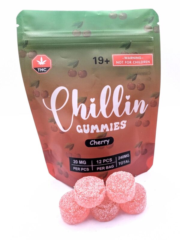 Chillin Gummies Edible ‘Single Flavour’ 240mg THC (12pcs x 20mg) - Cherry
