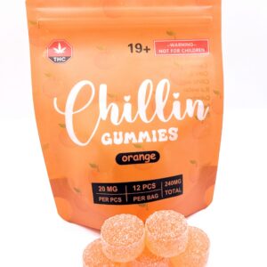 Chillin Gummies Edible ‘Single Flavour’ 240mg THC (12pcs x 20mg) - Orange