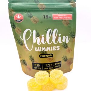 Chillin Gummies Edible ‘Single Flavour’ 240mg THC (12pcs x 20mg) - Pineapple