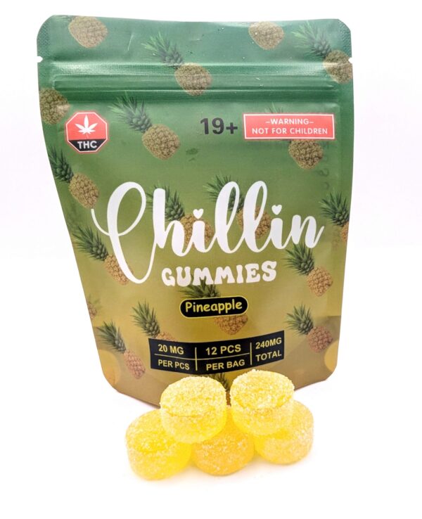 Chillin Gummies Edible ‘Single Flavour’ 240mg THC (12pcs x 20mg) - Pineapple