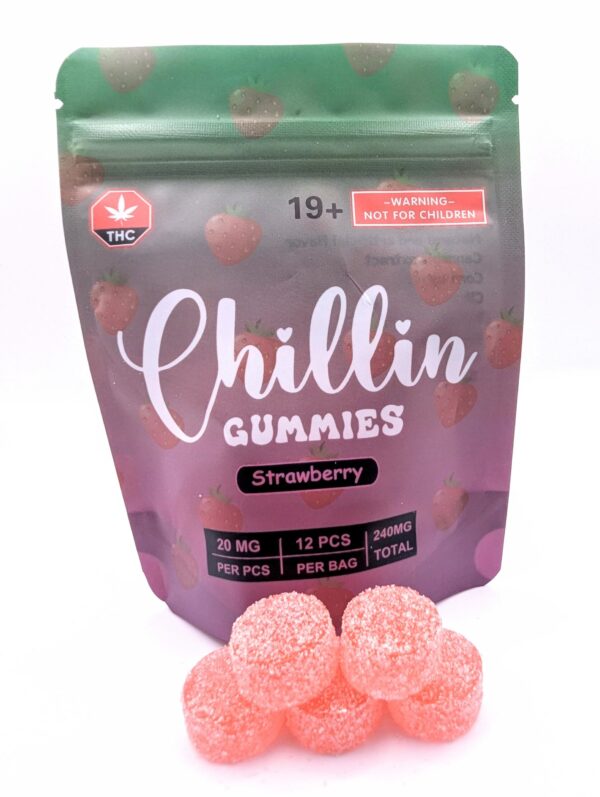 Chillin Gummies Edible ‘Single Flavour’ 240mg THC (12pcs x 20mg) - Strawberry