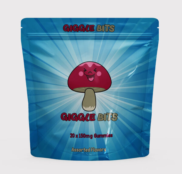 GIGGLE BITS Magic Mushroom Infused Gummies Edibles 3000mg (20pcs X 150mg)