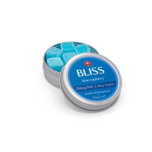 Bliss Blue Raspberry THC Gummies Edibles 250mg THC (10pcs x 25mg)