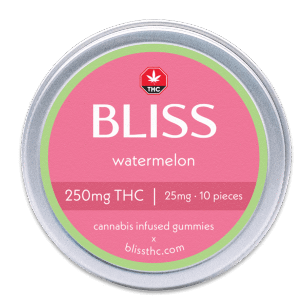 Bliss Watermelon THC Gummies Edibles 250mg THC (10pcs x 25mg) - Image 2