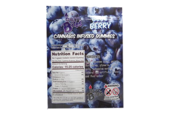 Burn Bites – Blueberry 250mg THC (10pcs x 25mg) - Image 2