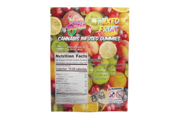 Burn Bites – Mixed Fruit Variety 250mg THC (10pcs x 25mg) - Image 2