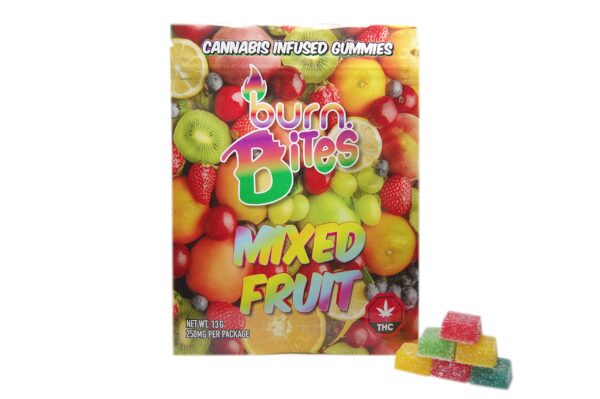 Burn Bites – Mixed Fruit Variety 250mg THC (10pcs x 25mg)
