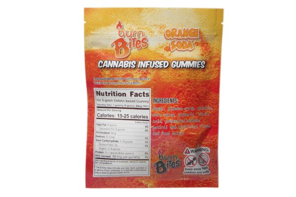 Burn Bites – Orange Soda 250mg THC (10pcs x25mg) - Image 2