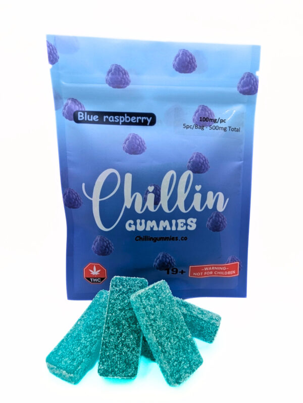 Chillin Gummies 'Extreme' 500mg THC (5pcs x 100mg) - Blue Raspberry
