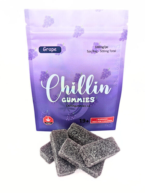 Chillin Gummies 'Extreme' 500mg THC (5pcs x 100mg) - Grape