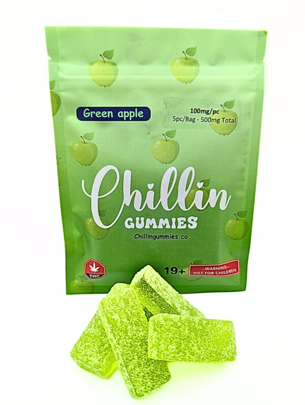Chillin Gummies 'Extreme' 500mg THC (5pcs x 100mg) - Green Apple